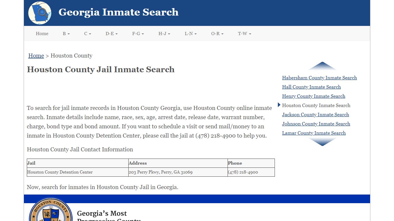 Houston County Jail Inmate Search